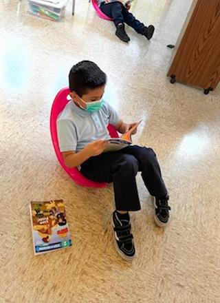 Downtown Value School students today during the NVCS Read-A-Thon